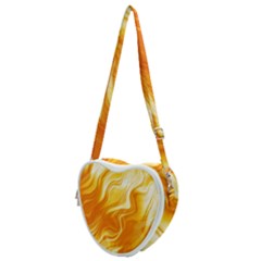 Gold Flames Pattern Heart Shoulder Bag by SpinnyChairDesigns