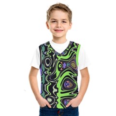 Green And Black Abstract Pattern Kids  Sportswear by SpinnyChairDesigns