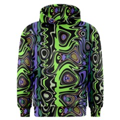 Green And Black Abstract Pattern Men s Overhead Hoodie by SpinnyChairDesigns