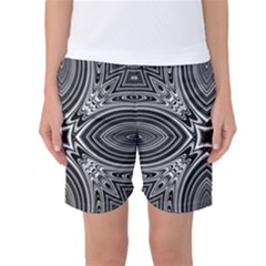 Black And White Intricate Pattern Women s Basketball Shorts by SpinnyChairDesigns