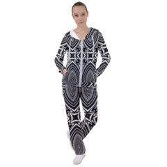 Black And White Intricate Pattern Women s Tracksuit by SpinnyChairDesigns