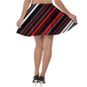 Red Black White Stripes Pattern Velvet Skater Skirt View2
