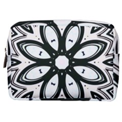 Black And White Floral Print Pattern Make Up Pouch (medium)
