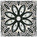 Black and White Floral Print Pattern Wooden Puzzle Square View1