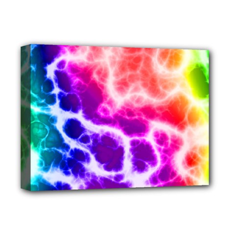 Colorful Tie Dye Pattern Texture Deluxe Canvas 16  X 12  (stretched)  by SpinnyChairDesigns