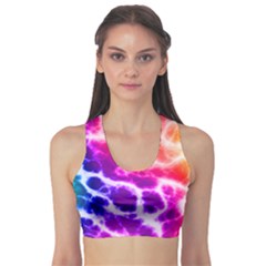 Colorful Tie Dye Pattern Texture Sports Bra by SpinnyChairDesigns