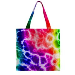 Colorful Tie Dye Pattern Texture Zipper Grocery Tote Bag by SpinnyChairDesigns