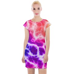 Colorful Tie Dye Pattern Texture Cap Sleeve Bodycon Dress by SpinnyChairDesigns