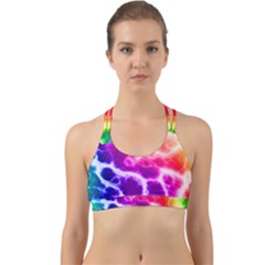 Colorful Tie Dye Pattern Texture Back Web Sports Bra by SpinnyChairDesigns