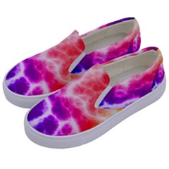 Colorful Tie Dye Pattern Texture Kids  Canvas Slip Ons by SpinnyChairDesigns