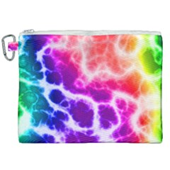 Colorful Tie Dye Pattern Texture Canvas Cosmetic Bag (xxl) by SpinnyChairDesigns