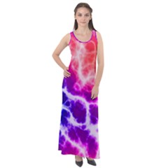 Colorful Tie Dye Pattern Texture Sleeveless Velour Maxi Dress by SpinnyChairDesigns