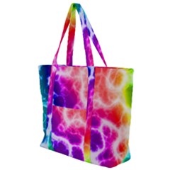 Colorful Tie Dye Pattern Texture Zip Up Canvas Bag by SpinnyChairDesigns