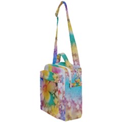 Watercolor Flowers Floral Print Crossbody Day Bag by SpinnyChairDesigns