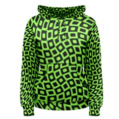 Abstract Black And Green Checkered Pattern Women s Pullover Hoodie by SpinnyChairDesigns