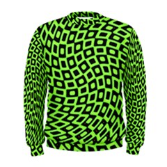 Abstract Black And Green Checkered Pattern Men s Sweatshirt by SpinnyChairDesigns