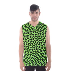 Abstract Black And Green Checkered Pattern Men s Basketball Tank Top by SpinnyChairDesigns