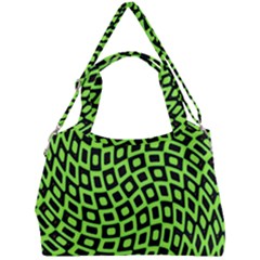 Abstract Black And Green Checkered Pattern Double Compartment Shoulder Bag by SpinnyChairDesigns