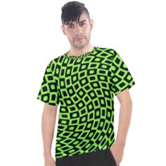 Abstract Black And Green Checkered Pattern Men s Sport Top by SpinnyChairDesigns