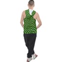 Abstract Black and Green Checkered Pattern Men s Sleeveless Hoodie View2