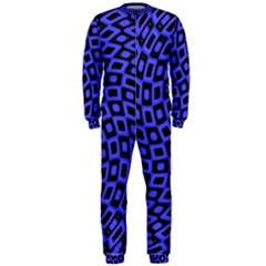 Abstract Black And Purple Checkered Pattern Onepiece Jumpsuit (men)  by SpinnyChairDesigns