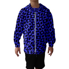 Abstract Black And Purple Checkered Pattern Kids  Hooded Windbreaker by SpinnyChairDesigns