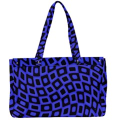 Abstract Black And Purple Checkered Pattern Canvas Work Bag by SpinnyChairDesigns