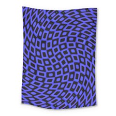 Abstract Black And Purple Checkered Pattern Medium Tapestry by SpinnyChairDesigns