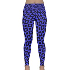 Abstract Black And Purple Checkered Pattern Lightweight Velour Classic Yoga Leggings