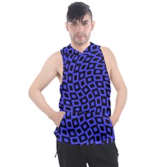 Abstract Black And Purple Checkered Pattern Men s Sleeveless Hoodie by SpinnyChairDesigns