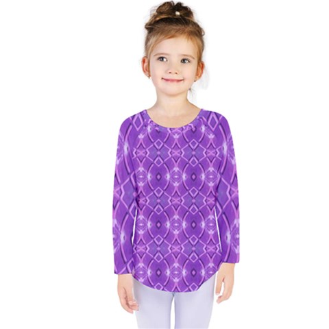 Geometric Galaxy Pattern Print Kids  Long Sleeve Tee by dflcprintsclothing