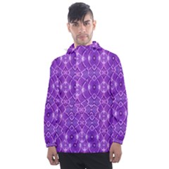 Geometric Galaxy Pattern Print Men s Front Pocket Pullover Windbreaker by dflcprintsclothing