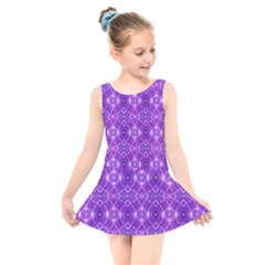 Geometric Galaxy Pattern Print Kids  Skater Dress Swimsuit by dflcprintsclothing