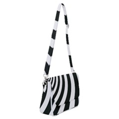 Black And White Zebra Stripes Pattern Shoulder Bag With Back Zipper by SpinnyChairDesigns