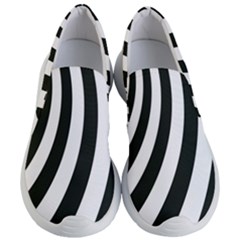 Black And White Zebra Stripes Pattern Women s Lightweight Slip Ons by SpinnyChairDesigns