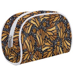 Monarch Butterfly Wings Pattern Makeup Case (large) by SpinnyChairDesigns