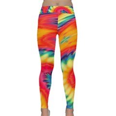 Colorful Dark Tie Dye Pattern Classic Yoga Leggings by SpinnyChairDesigns