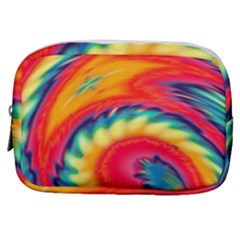 Colorful Dark Tie Dye Pattern Make Up Pouch (small) by SpinnyChairDesigns