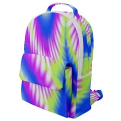 Colorful Blue Purple Pastel Tie Dye Pattern Flap Pocket Backpack (Small)