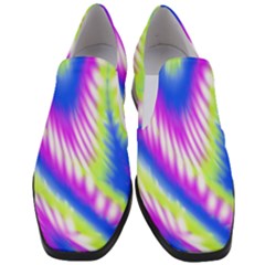 Colorful Blue Purple Pastel Tie Dye Pattern Women Slip On Heel Loafers by SpinnyChairDesigns