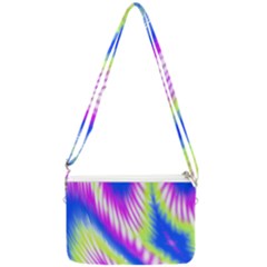 Colorful Blue Purple Pastel Tie Dye Pattern Double Gusset Crossbody Bag by SpinnyChairDesigns