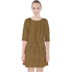 Dark Wood Panel Texture Pocket Dress