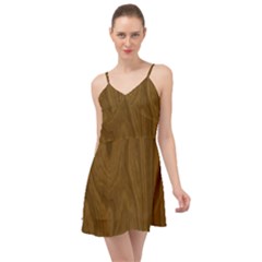 Dark Wood Panel Texture Summer Time Chiffon Dress by SpinnyChairDesigns