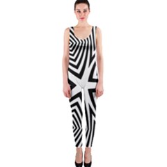 Abstract Zebra Stripes Pattern One Piece Catsuit by SpinnyChairDesigns