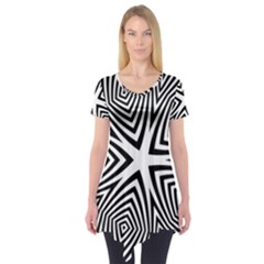 Abstract Zebra Stripes Pattern Short Sleeve Tunic  by SpinnyChairDesigns