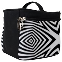 Abstract Zebra Stripes Pattern Make Up Travel Bag (big) by SpinnyChairDesigns
