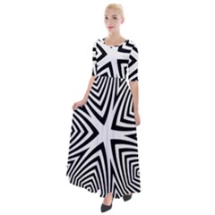 Abstract Zebra Stripes Pattern Half Sleeves Maxi Dress by SpinnyChairDesigns