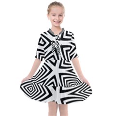 Abstract Zebra Stripes Pattern Kids  All Frills Chiffon Dress by SpinnyChairDesigns