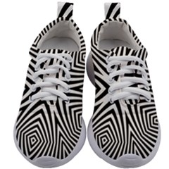 Abstract Zebra Stripes Pattern Kids Athletic Shoes by SpinnyChairDesigns