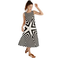 Abstract Zebra Stripes Pattern Summer Maxi Dress